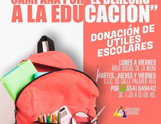 San Antonio realiza una campaña de donación de útiles escolares