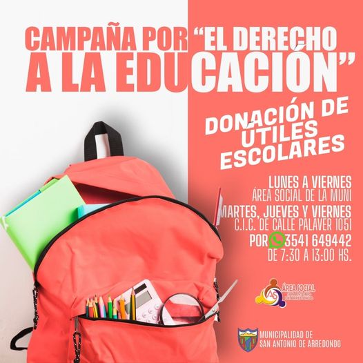 San Antonio realiza una campaña de donación de útiles escolares San Antonio realiza una campaña de donación de útiles escolares