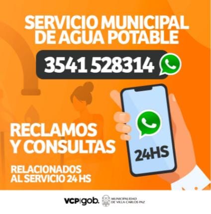 La Municipalidad agregó a su línea de WhatsApp la posibilidad de realizar reclamos por el servicio de agua La Municipalidad agregó a su línea de WhatsApp la posibilidad de realizar reclamos por el servicio de agua