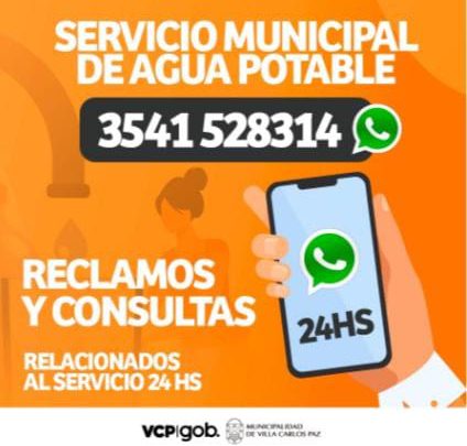 La Municipalidad agregó a su línea de WhatsApp la posibilidad de realizar reclamos por el servicio de agua